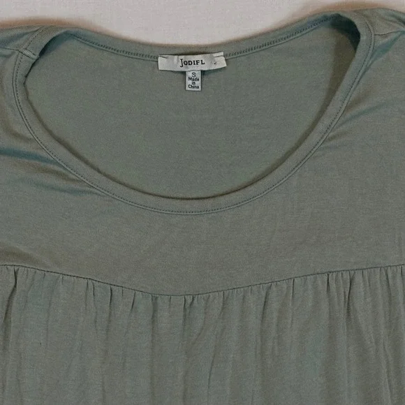 Jodifl Sage Green Tiered Babydoll Ruffle Sleeve Boho Top Women's Size Small - Picture 3 of 5